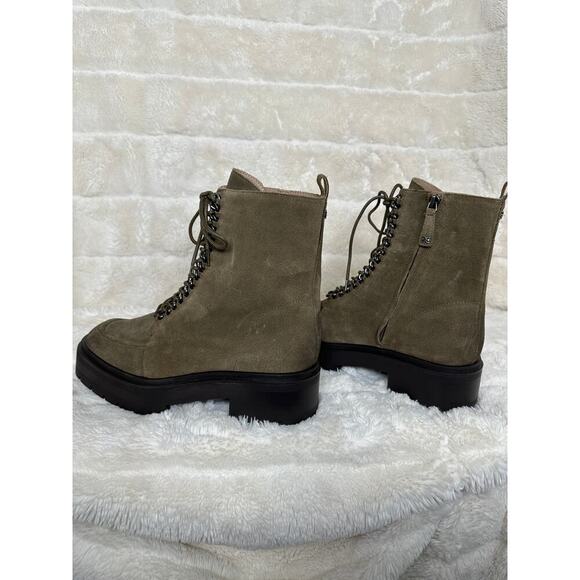 Sam Edelman sz 9 Lovrin Boot Suede Washed Stone Lug Sole Chunky Combat Festival - Picture 4 of 5